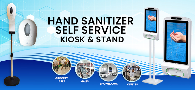 Automatic Hand Sanitizer Dispenser - Self Service Kiosk and Stand
