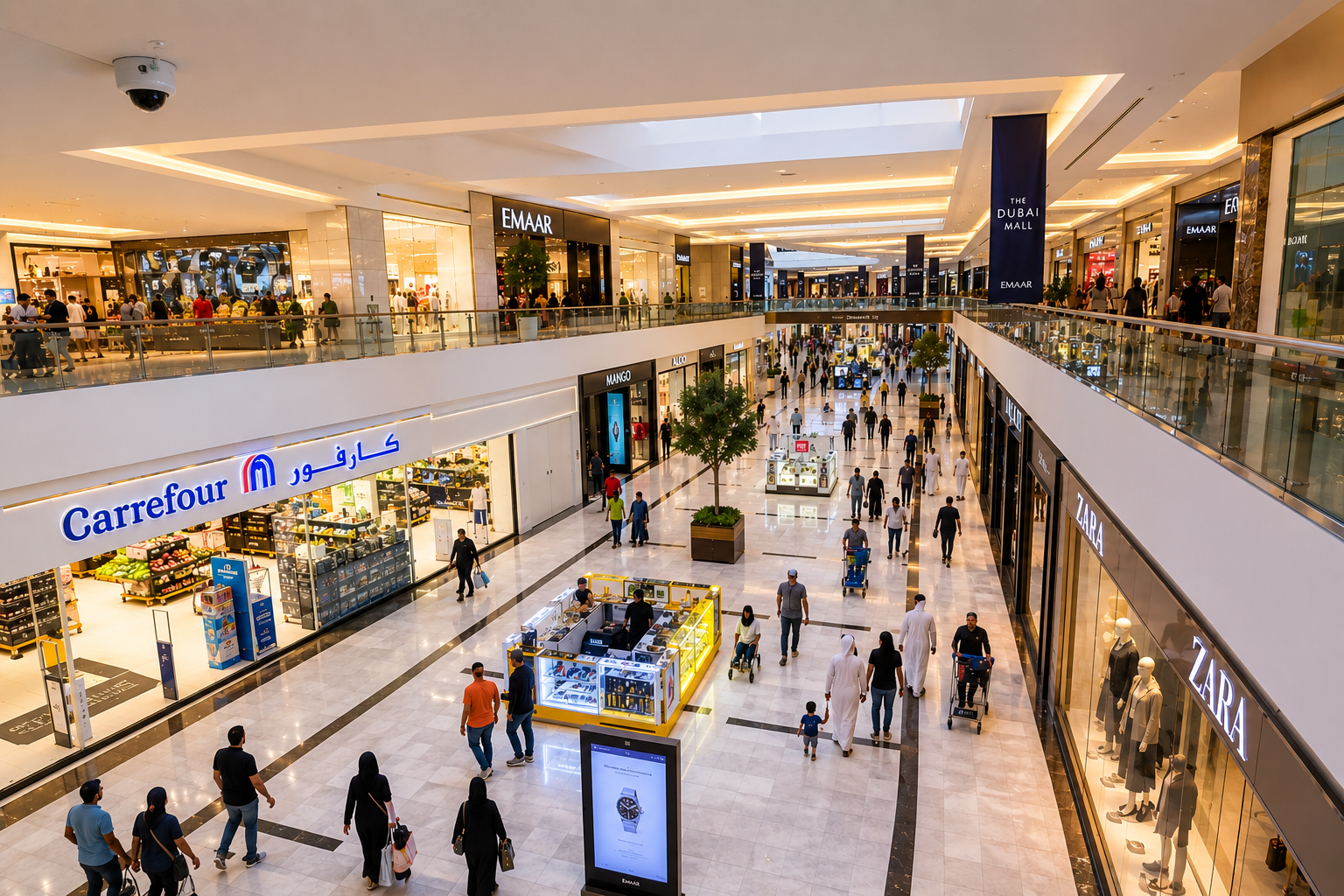 Retail malls and supermarkets