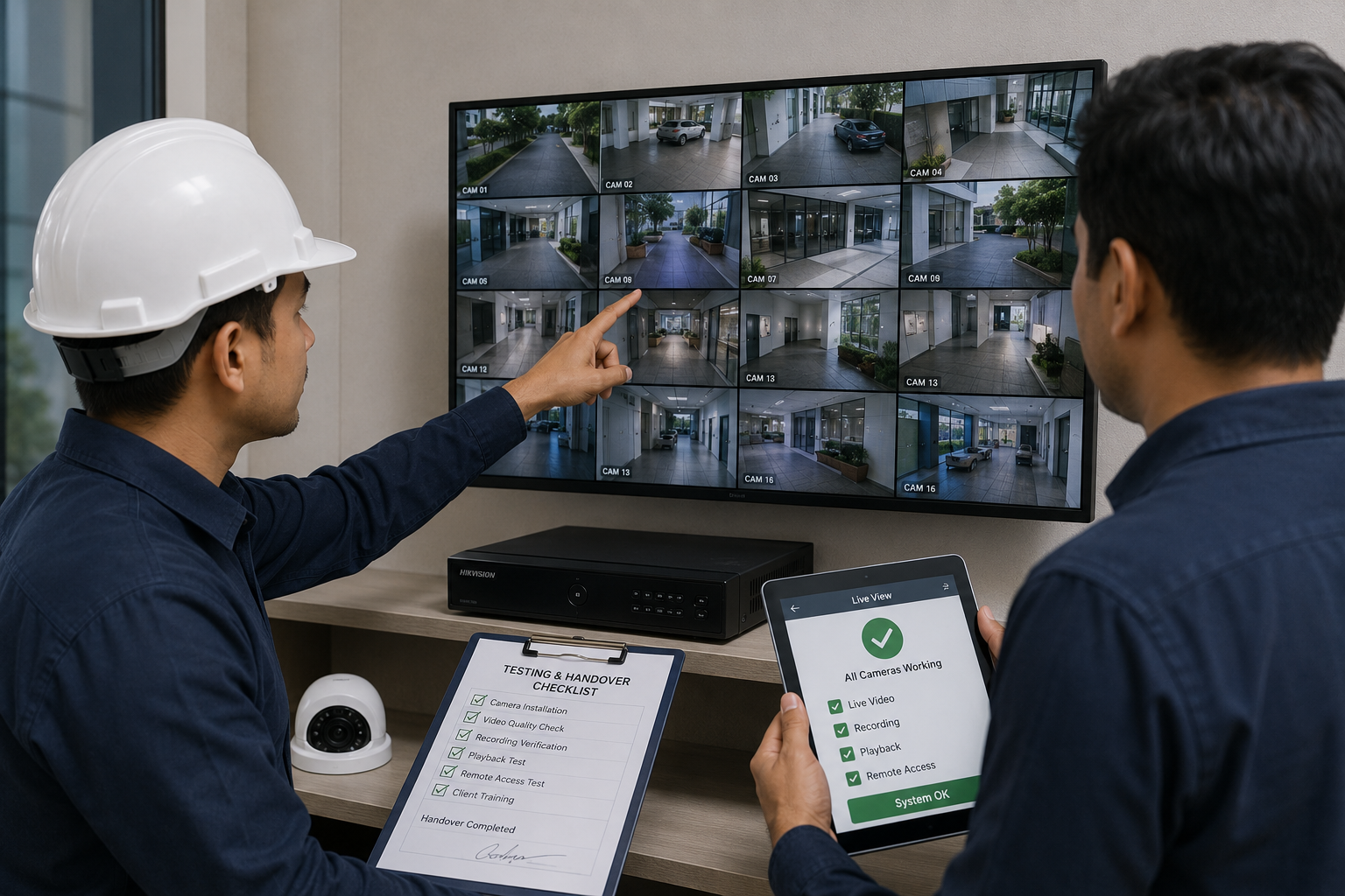 CCTV testing and project handover