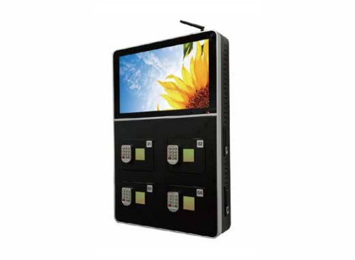 21.5 Inch Signage Wall Mounted Mobile Charging Station with Digital Pin Lock